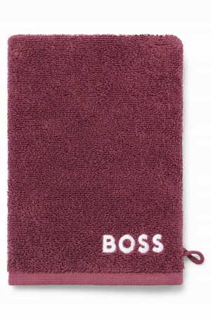 Toalla Hugo Boss Egyptian-cotton Wash Mitt With Contrast Logo Hombre Morados Oscuro | 25496-KGIC