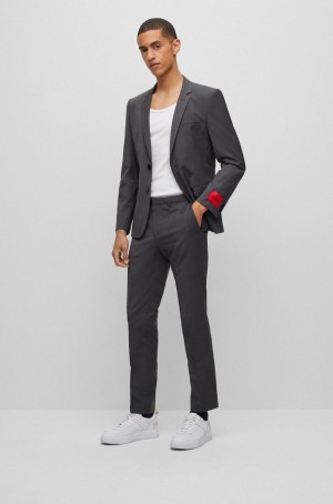 Trajes Hugo Boss Extra-slim-fit In A Performance-stretch Blend Hombre Grises Oscuro | 17368-DBYS
