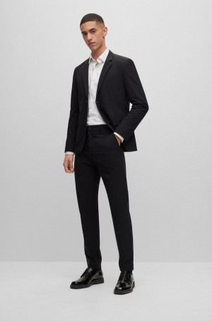Trajes Hugo Boss Packable Extra-slim-fit In Performance-stretch Cloth Hombre Negros | 42097-ATQL