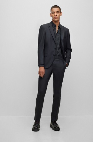 Trajes Hugo Boss Slim-fit In A Performance-stretch Lana Blend Hombre Negros | 28671-SKWG