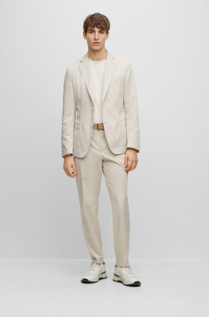 Trajes Hugo Boss Slim-fit In Agua-repellent Fabric Hombre Blancos | 62459-XABC