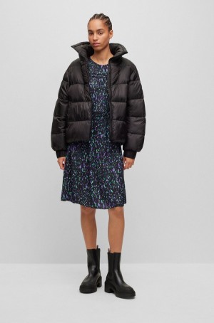 Vestido Hugo Boss Abstract-floral-print With Tube Details Mujer Multicolor | 43905-ASIB
