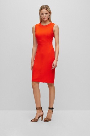 Vestido Hugo Boss Slim-fit Business With Front Slit Mujer Naranjas | 63402-YCXF