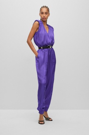 Vestido Hugo Boss Wrap-front With Pads Mujer Morados Claro | 15390-LENH