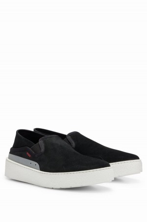 Zapatos Casual Hugo Boss Gamuza Crepe Sole Hombre Negros | 87560-FWSR