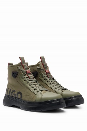 Zapatos Casual Hugo Boss Híbrido Encaje-up With Logo Tape Hombre Verdes | 54062-ZHQE
