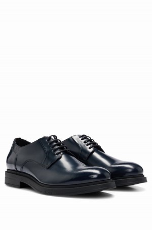 Zapatos Derby Hugo Boss Brush-off Cuero Hombre Azules Oscuro | 28650-VZHX