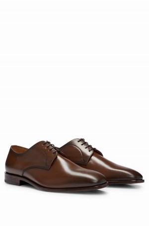 Zapatos Derby Hugo Boss Cuero With Cuero Lining Hombre Marrom | 78431-GXQB