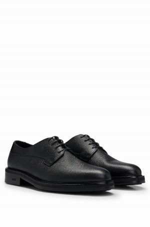 Zapatos Derby Hugo Boss Grained-leather With Acolchado Insole Hombre Negros | 96345-SREQ