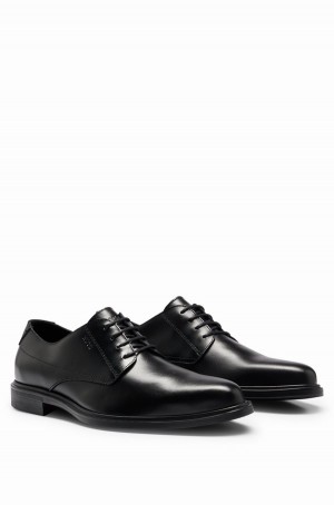 Zapatos Derby Hugo Boss Nappa Cuero With Embossed Logo Hombre Negros | 75684-SYXE