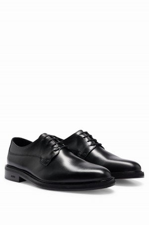 Zapatos Derby Hugo Boss Polished-leather With Branding Hombre Negros | 75692-MBQS